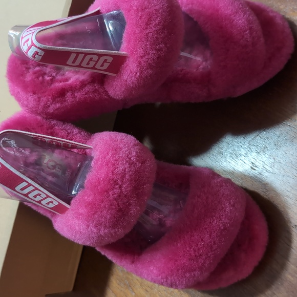 Uggs Oh yeah! Hot pink fluffy slippers - Picture 3 of 9
